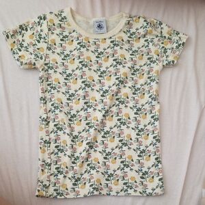 French Petit Bateau Floral Kids T-Shirt - Cream and Yellow